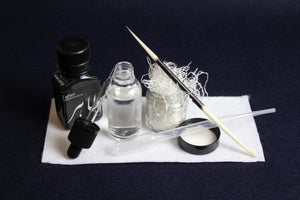 Ink kit for Arabic calligraphy - ink, inkwell, likka, rose water, porcupine quill, transfer pipette4