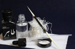 Load image into Gallery viewer, Ink kit for Arabic calligraphy - ink, inkwell, likka, rose water, porcupine quill, transfer pipette5
