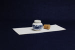 Load image into Gallery viewer, Small, white and blue ceramic inkwell with cork stopper (model 5)
