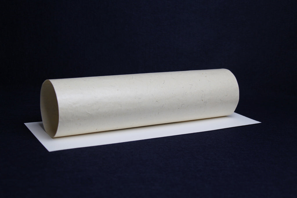 Handmade banana/jute ahar paper for Arabic calligraphy: cream,  July 2025