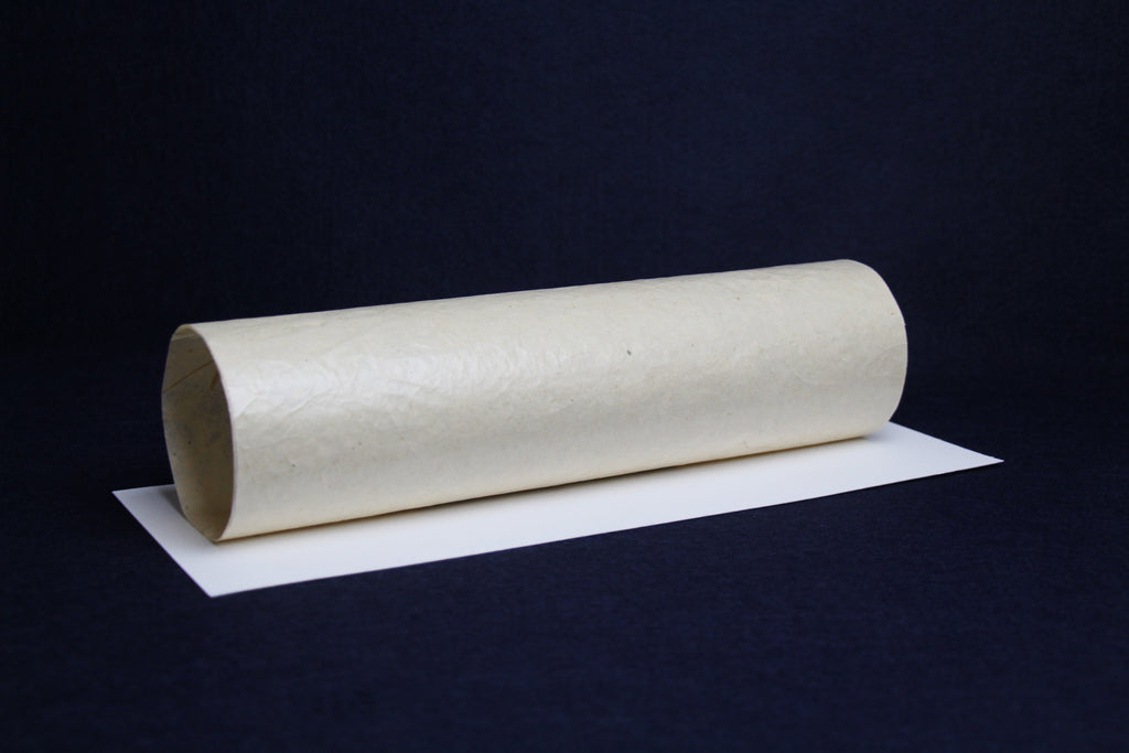 Handmade mottled banana ahar paper for Arabic calligraphy: light brown,  July 2025