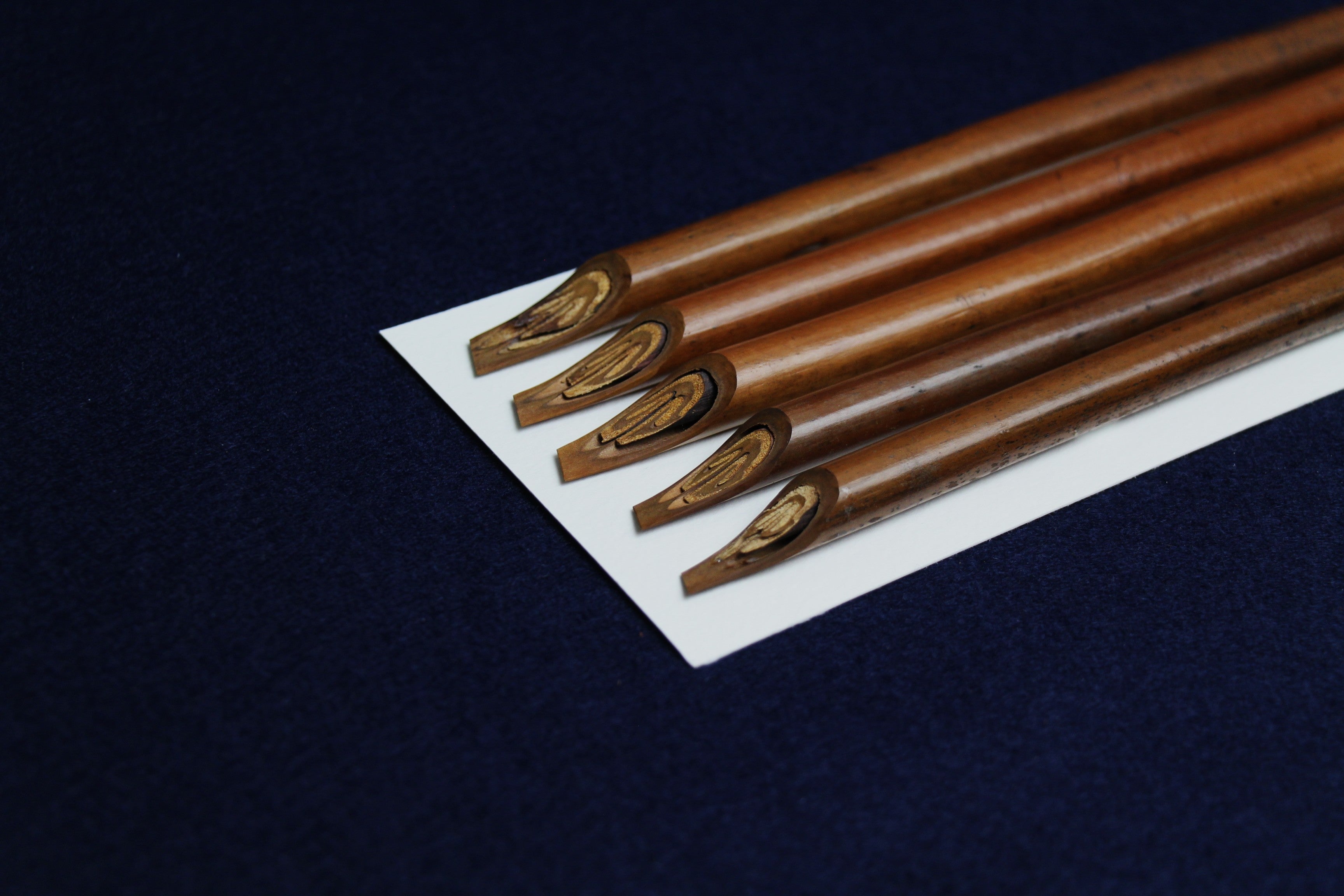 set of 5 handam qalams for Arabic calligraphy, dip pens with left oblique nib