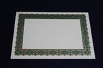 Load image into Gallery viewer, Loose sheets of paper with illuminated borders - pattern no. 12, gold and green for Arabic calligraphy
