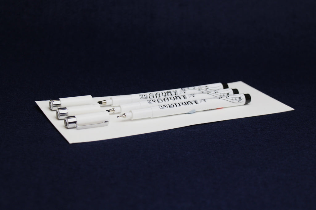 Black Genvana Calligraphy Pen with chiselled nib, 1, 2, and 3 mm