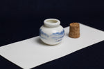 Load image into Gallery viewer, Small, white and blue ceramic inkwell with cork stopper (model 2)
