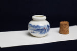 Load image into Gallery viewer, Small, white and blue ceramic inkwell with cork stopper (model 2)
