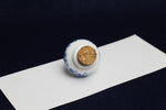 Load image into Gallery viewer, Small, white and blue ceramic inkwell with cork stopper (model 2)
