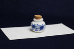 Load image into Gallery viewer, Small, white and blue ceramic inkwell with cork stopper (model 3)
