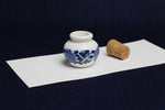 Load image into Gallery viewer, Small, white and blue ceramic inkwell with cork stopper (model 4)
