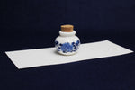 Load image into Gallery viewer, Small, white and blue ceramic inkwell with cork stopper (model 4)
