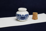 Load image into Gallery viewer, Small, white and blue ceramic inkwell with cork stopper (model 5)
