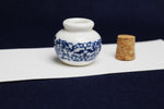 Load image into Gallery viewer, Small, white and blue ceramic inkwell with cork stopper (model 5)
