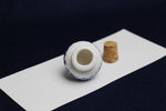 Load image into Gallery viewer, Small, white and blue ceramic inkwell with cork stopper (model 5)
