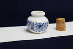 Load image into Gallery viewer, Small, white and blue ceramic inkwell with cork stopper (model 6)
