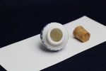Load image into Gallery viewer, Small, white and blue ceramic inkwell with cork stopper (model 6)
