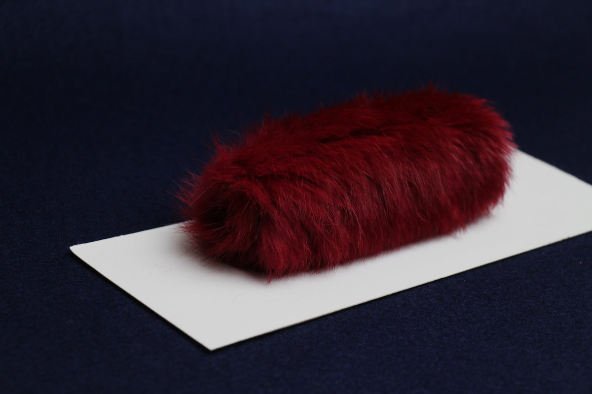 Natural tanned rabbit skin hand pad - dark red – Arcalliq