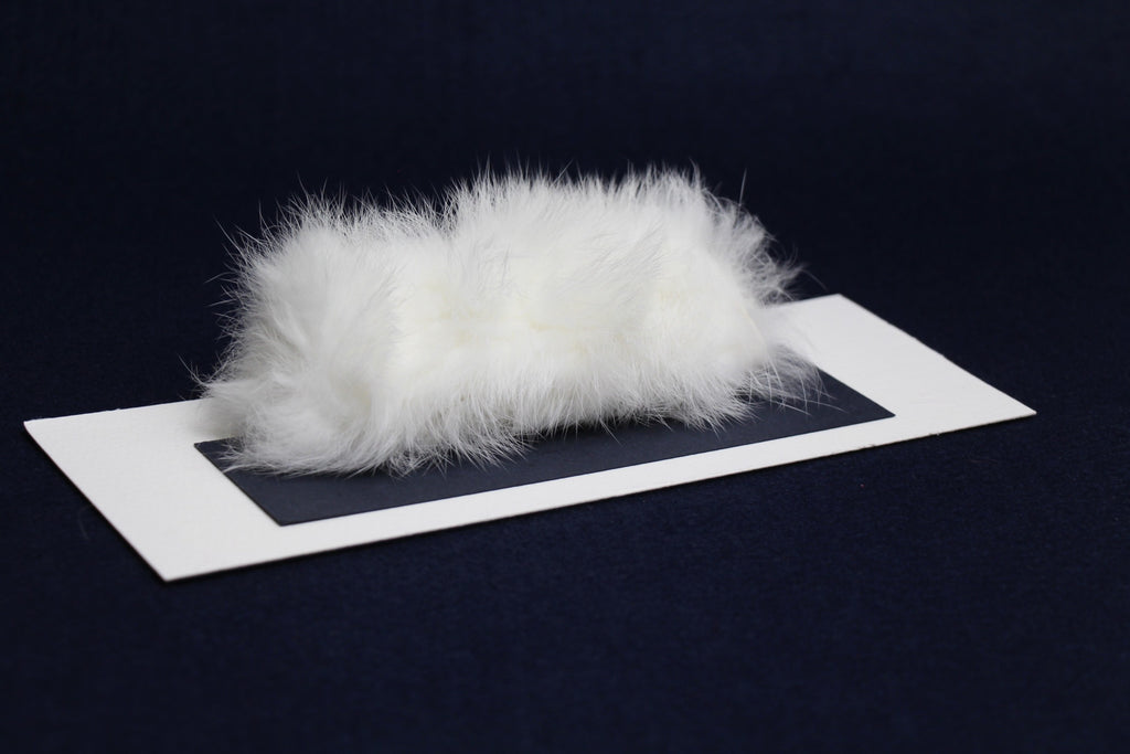 Natural tanned rabbit skin hand pad - white