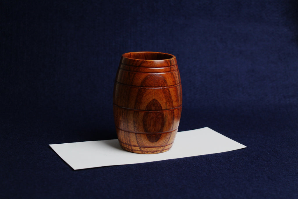 Wooden barrel pen stand for Arabic calligraphy qalam