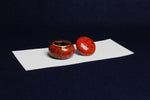 Load image into Gallery viewer, Small ceramic inkwell with twist-and-seal lid: red marble, for Arabic calligraphy
