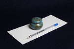 Load image into Gallery viewer, Small ceramic inkwell with twist-and-seal lid: teal marble
