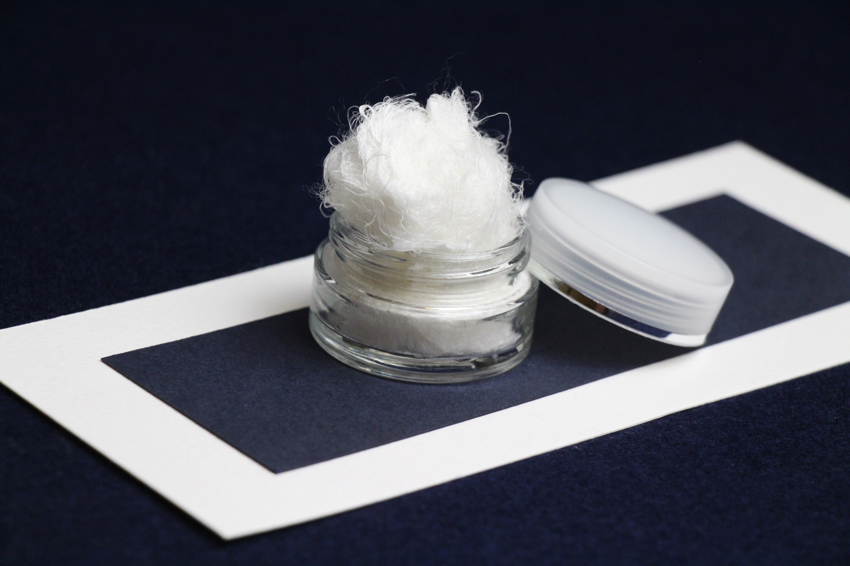 Glass round inkwell with plastic lid and likka for Arabic calligraphy