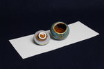 Load image into Gallery viewer, Small ceramic inkwell with twist-and-seal lid: teal marble
