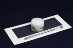 Load image into Gallery viewer, Glass round inkwell with plastic lid and likka for Arabic calligraphy
