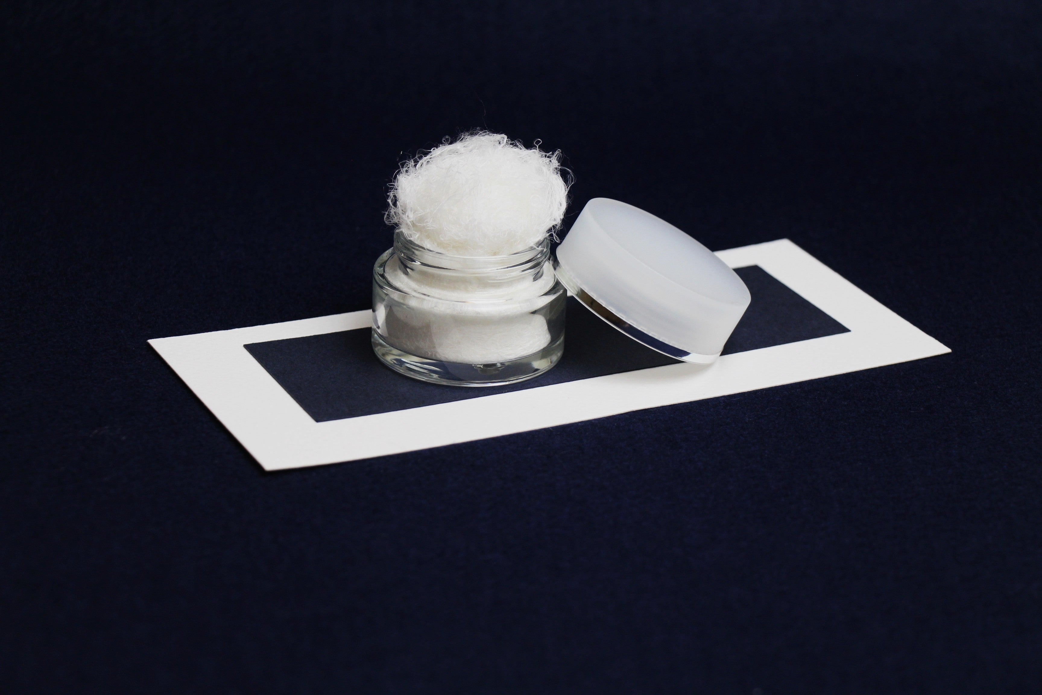Glass round inkwell with plastic lid and likka for Arabic calligraphy