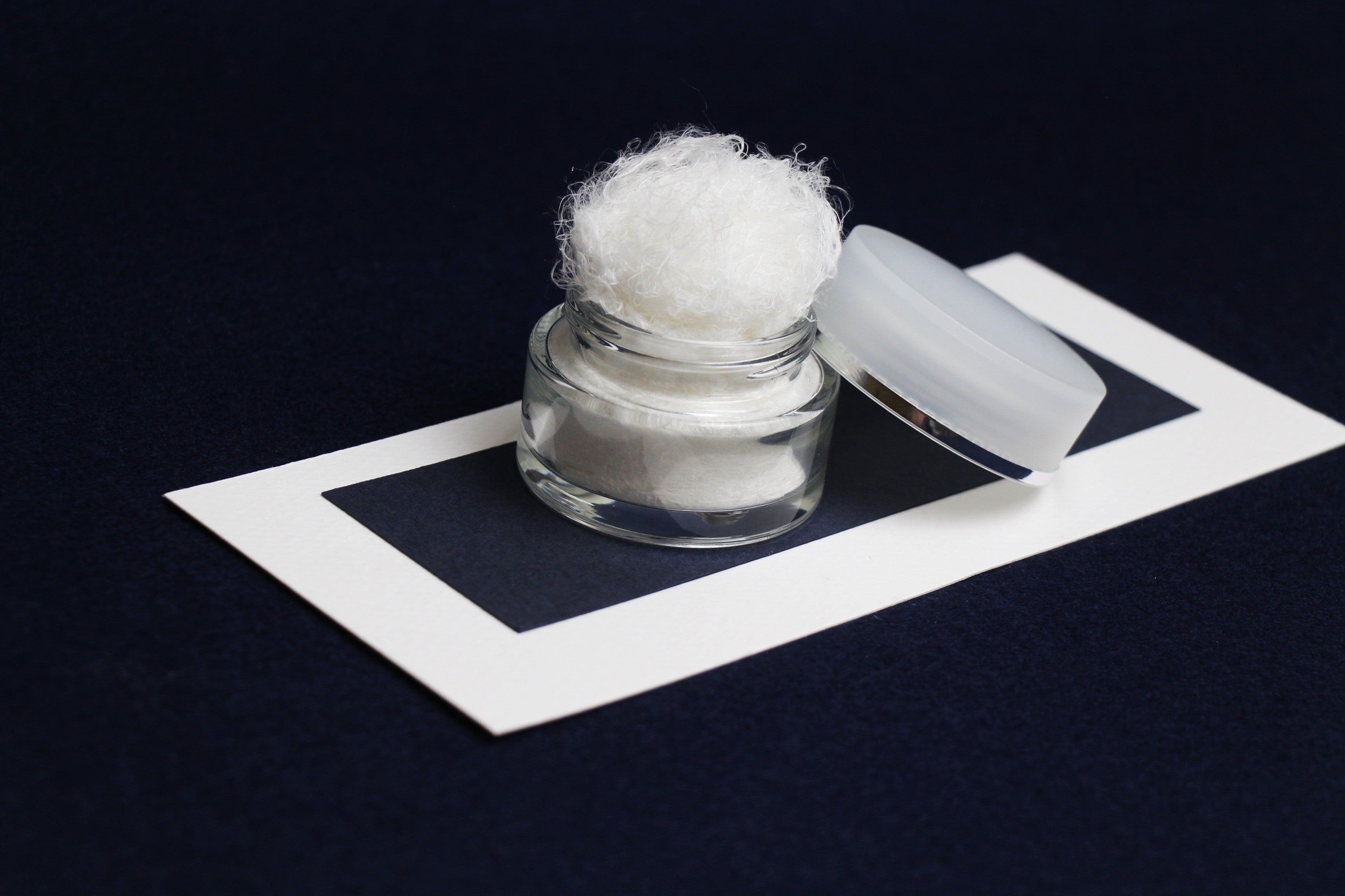 Glass round inkwell with plastic lid and likka for Arabic calligraphy