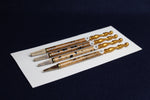 Load image into Gallery viewer, 
Set of 4  spotted bamboo qalams for Arabic calligraphy: 3 - 6 mm, tomar pen

