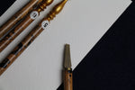 Load image into Gallery viewer, 
Set of 4  spotted bamboo qalams for Arabic calligraphy: 3 - 6 mm, tomar pen

