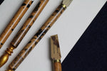 Load image into Gallery viewer, Set of 4  spotted bamboo qalams for Arabic calligraphy: 7 - 10 mm
