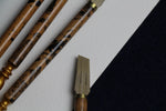 Load image into Gallery viewer, Set of 4  spotted bamboo qalams for Arabic calligraphy: 7 - 10 mm
