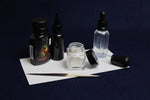Load image into Gallery viewer, Ink kit: ink, inkwell, likka, rose water, water bottle, porcupine quill, transfer pipette
