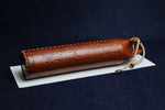 Load image into Gallery viewer, Round tube qalam case made of faux leather decorated with Persian calligraphy
