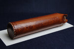 Load image into Gallery viewer, Round tube qalam case made of faux leather decorated with Persian calligraphy
