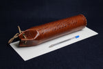 Load image into Gallery viewer, Round tube qalam case made of faux leather decorated with Persian calligraphy
