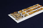 Load image into Gallery viewer, Set of 3 bamboo qalams for Arabic calligraphy: 22 - 24 mm, dip pens with left oblique nibs
