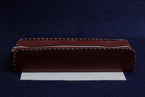 Leather case for Arabic calligraphy qalam pens - burnt sienna