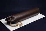 Load image into Gallery viewer, Basmallah round qalam case made of faux leather - chocolate brown
