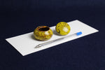 Load image into Gallery viewer, Small ceramic inkwell with twist-and-seal lid: yellow marble
