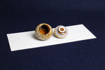 Load image into Gallery viewer, Small ceramic inkwell with twist-and-seal lid: cream marble
