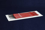 Load image into Gallery viewer, Set of 5 qalams for Arabic calligraphy with ebony nibs: 1 to 5 mm - distressed red handle
