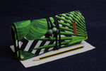 Load image into Gallery viewer, Fabric roll up case for Arabic calligraphy qalam pens green
