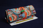Load image into Gallery viewer, Fabric roll up case for Arabic calligraphy qalam pens  orange
