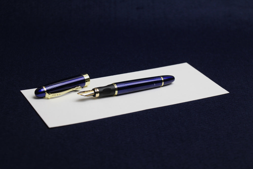 Jinhao X450 fountain pen with left oblique nib - blue, for Arabic calligraphy