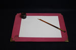 Load image into Gallery viewer, Leather writing mat with back support for Arabic calligraphy - pink
