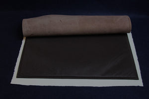 Leather writing mat with back support for Arabic calligraphy - brown