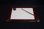Load image into Gallery viewer, Leather writing mat with back support for Arabic calligraphy - burnt sienna
