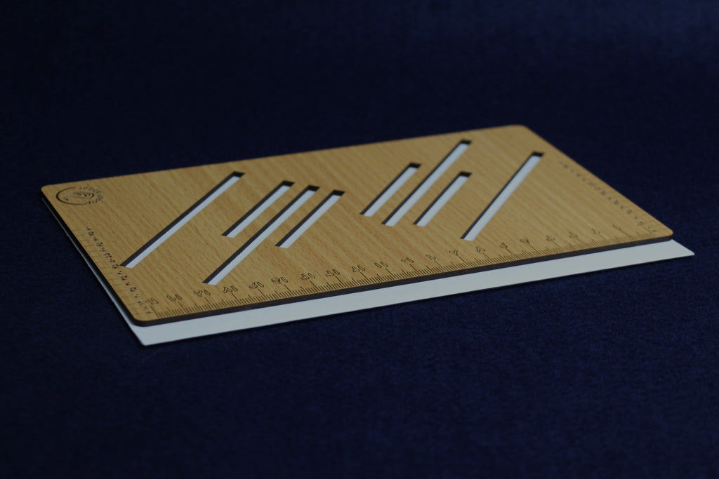 Line stencil with ruler for Nastaliq Chalipa panel, Persian calligraphy